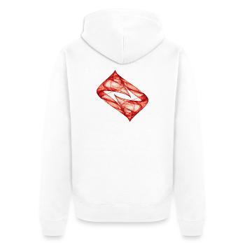 Piste dynamique - Rouge - Art du Chaos - Veste à capuche bio Premium Unisexe - blanc - Dos - Thijin (182cm)