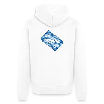 Piste dynamique - Bleu - Art du chaos - Veste à capuche bio Premium Unisexe - blanc - Dos - Thijin (182cm)