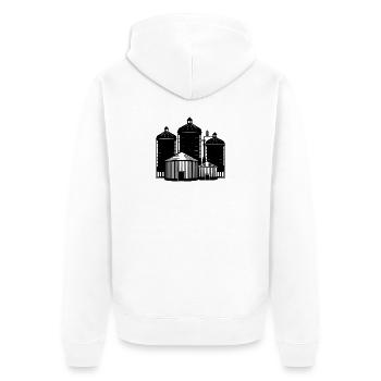 Getreidebehälter - Unisex Premium Bio Zip Hoodie - Weiß - Hinten - Thijin (182cm)
