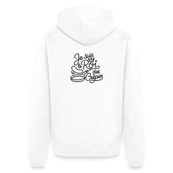 Je suis le Roi des Crêpes - Veste à capuche bio Premium Unisexe - blanc - Dos - Thijin (182cm)