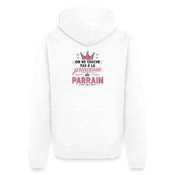 Princesse de parrain - Veste à capuche bio Premium Unisexe - blanc - Dos - Thijin (182cm)