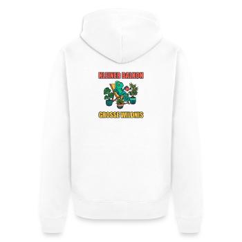 Kleiner Balkon, große Wildnis - Unisex Premium Bio Zip Hoodie - Weiß - Hinten - Thijin (182cm)