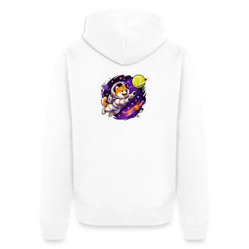 Chien astronaute dans l’espace coloré - Veste à capuche bio Premium Unisexe - blanc - Dos - Thijin (182cm)