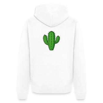 Cactus vert en colonne – plante douce du désert - Veste à capuche bio Premium Unisexe - blanc - Dos - Thijin (182cm)