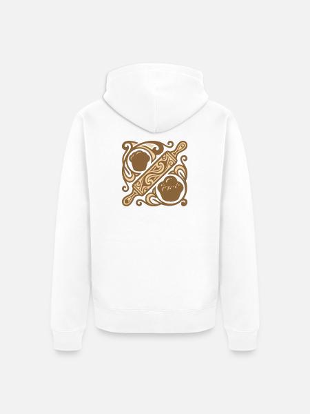 Rolling Pin Baking Graphic - Unisex Premium Organic Zip Hoodie - white