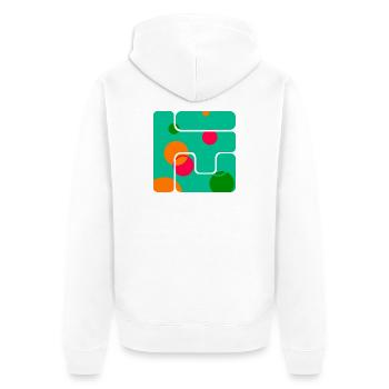 Geometrische Formen Kunst Design - Unisex Premium Bio Zip Hoodie - Weiß - Hinten - Thijin (182cm)