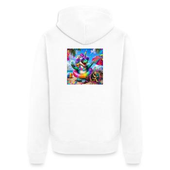 Logo de la plage - Veste à capuche bio Premium Unisexe - blanc - Dos - Thijin (182cm)