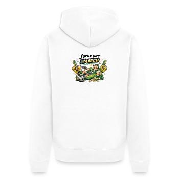 J'match Fête Foot et Bière - Veste à capuche bio Premium Unisexe - blanc - Dos - Thijin (182cm)