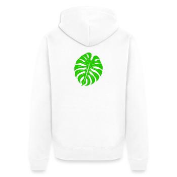 Leaf monstera - Unisex Premium Organic Zip Hoodie - white - Back - Thijin (182cm)