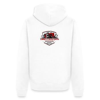 Logo des pièces de tracteur d’Eddie - Veste à capuche bio Premium Unisexe - blanc - Dos - Thijin (182cm)