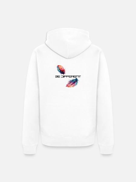 be different - Unisex Premium Organic Zip Hoodie - white