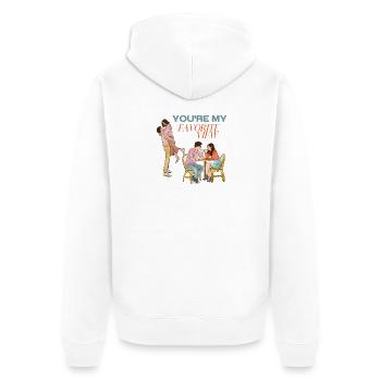 Tu es mon Cadeau de Couple Romantique Vue Préféré - Veste à capuche bio Premium Unisexe - blanc - Dos - Thijin (182cm)
