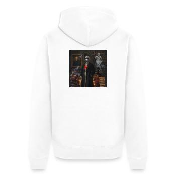 Cœur Surnaturel en Bibliothèque - Veste à capuche bio Premium Unisexe - blanc - Dos - Thijin (182cm)