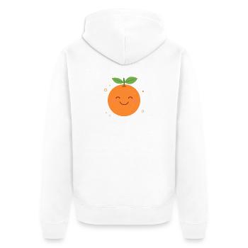 Orange Kawaii Orange – Illustration de fruits sucrés - Veste à capuche bio Premium Unisexe - blanc - Dos - Thijin (182cm)