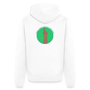 Croisez les doigts pour le porte-bonheur vintage - Veste à capuche bio Premium Unisexe - blanc - Dos - Thijin (182cm)