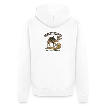 Surfeur du désert – chameau sur la vague - Veste à capuche bio Premium Unisexe - blanc - Dos - Thijin (182cm)