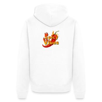 Vibrations épicées Burning Chilli - Veste à capuche bio Premium Unisexe - blanc - Dos - Thijin (182cm)
