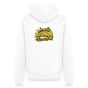 Je suis blonde - Veste à capuche bio Premium Unisexe - blanc - Dos - Thijin (182cm)