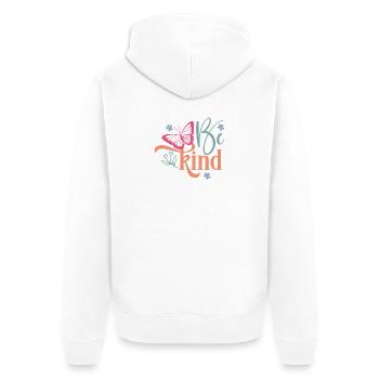 Création florale papillon Be Kind - Veste à capuche bio Premium Unisexe - blanc - Dos - Thijin (182cm)