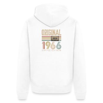 60e anniversaire, 60 ans - Veste à capuche bio Premium Unisexe - blanc - Dos - Thijin (182cm)