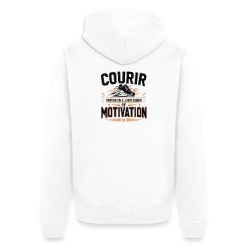 courir T-shirt Courir Besoins De Motivation Runnin - Veste à capuche bio Premium Unisexe - blanc - Dos - Thijin (182cm)