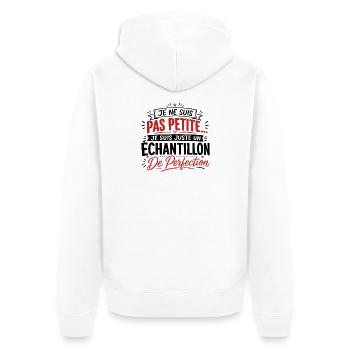 Femme humour, perfection, cadeau fête des mères - Veste à capuche bio Premium Unisexe - blanc - Dos - Thijin (182cm)