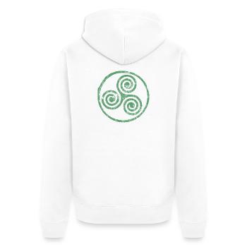 Keltisches Spiralemblem - Unisex Premium Bio Zip Hoodie - Weiß - Hinten - Thijin (182cm)