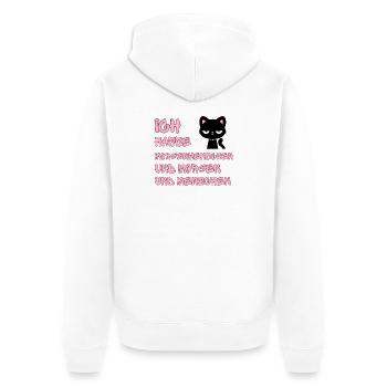 ICH HASSE MORGENMENSCHEN UND MORGEN UND MENSCHEN - Unisex Premium Bio Zip Hoodie - Weiß - Hinten - Thijin (182cm)