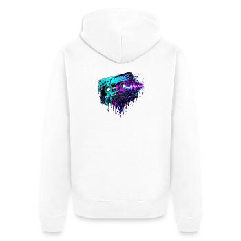 Art de bugs sur cassette néon - Veste à capuche bio Premium Unisexe - blanc - Dos - Thijin (182cm)