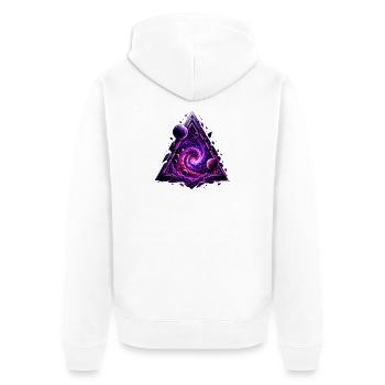Kosmischer Dreieckszauber - Unisex Premium Bio Zip Hoodie - Weiß - Hinten - Thijin (182cm)