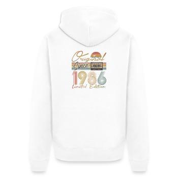 40. Geburtstag, 40 Jahre - Unisex Premium Bio Zip Hoodie - Weiß - Hinten - Thijin (182cm)