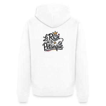 Le Roi de la Pétanque - Veste à capuche bio Premium Unisexe - blanc - Dos - Thijin (182cm)