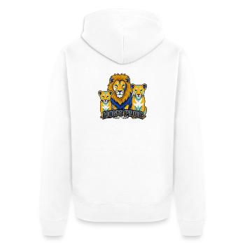 Lion Pride Sportmaskottchen-Vektor - Unisex Premium Bio Zip Hoodie - Weiß - Hinten - Thijin (182cm)