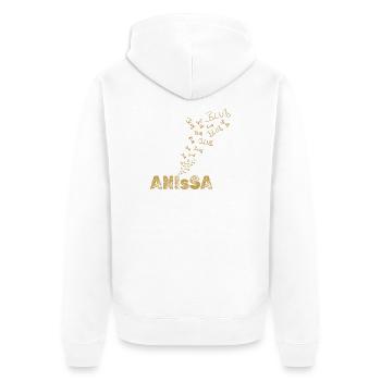 Anissa en tant que voile - Veste à capuche bio Premium Unisexe - blanc - Dos - Thijin (182cm)
