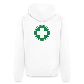 Premiers secours verts inter-soins médicaux d’urgence - Veste à capuche bio Premium Unisexe - blanc - Dos - Thijin (182cm)