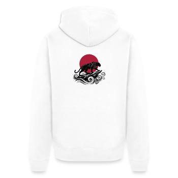 SAMURAI PANTHER - Veste à capuche bio Premium Unisexe - blanc - Dos - Thijin (182cm)