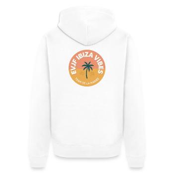 EVJF Ibiza Badge Team Mariée - Veste à capuche bio Premium Unisexe - blanc - Dos - Thijin (182cm)