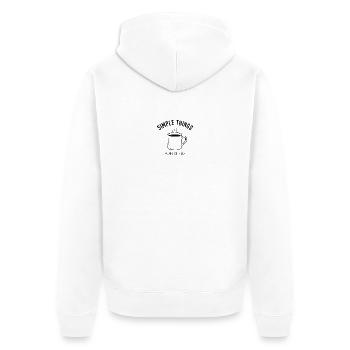 Simple Things Good Coffee – Kaffee Design - Veste à capuche bio Premium Unisexe - blanc - Dos - Thijin (182cm)