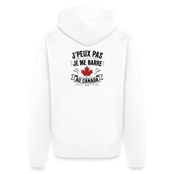 Je peux pas je me barre au Canada - Veste à capuche bio Premium Unisexe - blanc - Dos - Thijin (182cm)