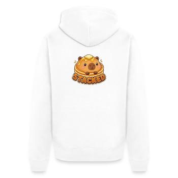 Mignons pancakes empilés de capybara Kawaii - Veste à capuche bio Premium Unisexe - blanc - Dos - Thijin (182cm)