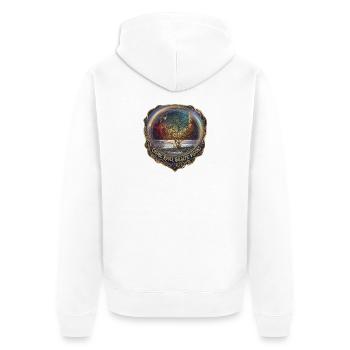 Cosmic Tree and Galactic Visions - Unisex Premium Organic Zip Hoodie - white - Back - Thijin (182cm)