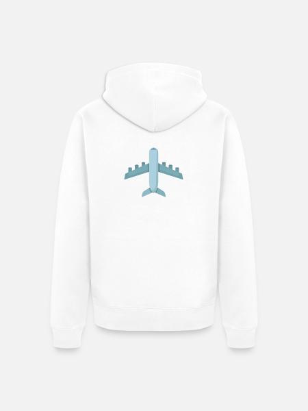 Flugzeug - Unisex Premium Bio Zip Hoodie - Weiß