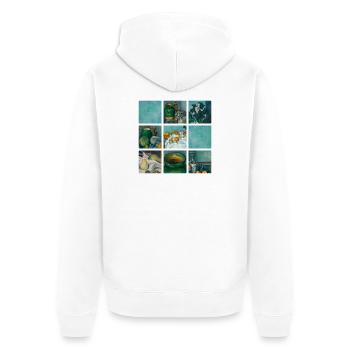 Kunst Malerei von Cezanne Impressionismus - Unisex Premium Bio Zip Hoodie - Weiß - Hinten - Thijin (182cm)