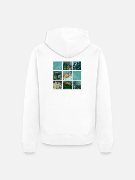 Kunst Malerei von Cezanne Impressionismus - Unisex Premium Bio Zip Hoodie - Weiß