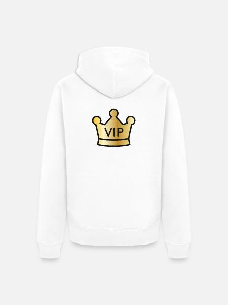 Goldene VIP-Krone - Unisex Premium Bio Zip Hoodie - Weiß