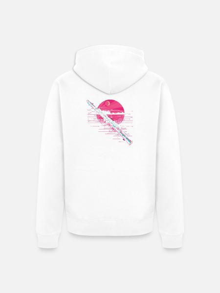 Flöte Grafik Vaporwave - Unisex Premium Bio Zip Hoodie - Weiß