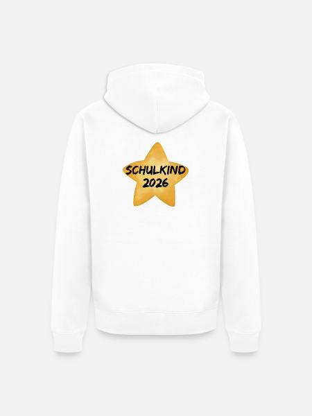 SCHULKIND 2026, EINSCHULUNG, ERSTKLÄSSLER, SCHULE - Unisex Premium Bio Zip Hoodie - Weiß