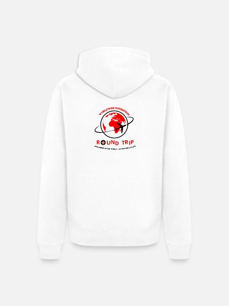 Hin- und Rückfahrt – Weltweite Expeditionsreise - Unisex Premium Bio Zip Hoodie - Weiß