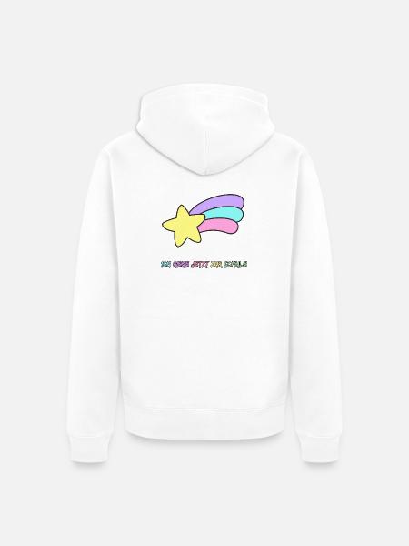 STERNSCHNUPPE SCHULKIND, EINSCHULUNG, GRUNDSCHULE - Unisex Premium Bio Zip Hoodie - Weiß