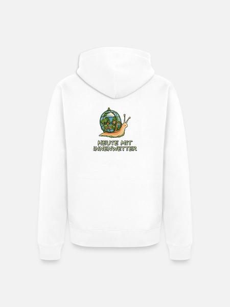 Heute mit Innenwetter - Unisex Premium Bio Zip Hoodie - Weiß